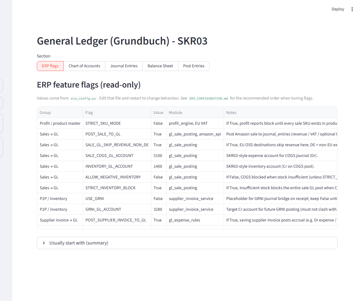 Seller-ERP SKR03 general ledger