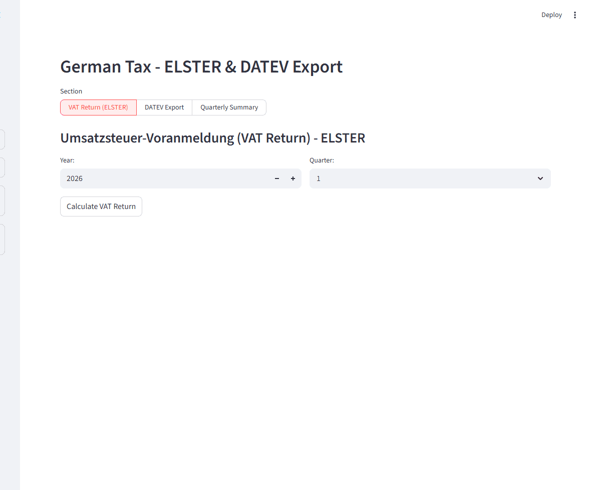 Seller-ERP German tax ELSTER and DATEV