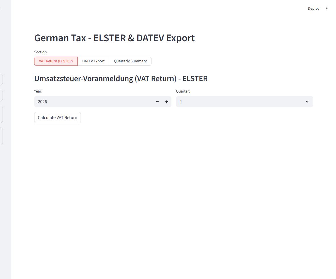 Seller-ERP German tax ELSTER and DATEV